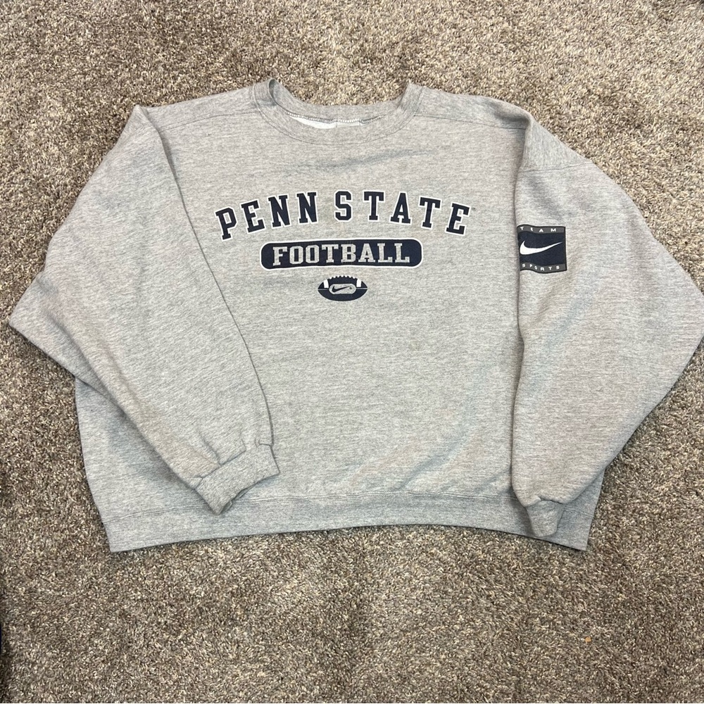 Vintage 90s Nike Penn state football crewneck sweatshirt gray mens size 3xl